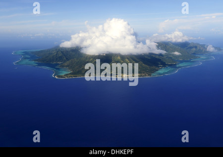 Aerial view of the island of Raiatea, Society Islands, French Polynesia, Windward Islands, South Pacific Stock Photo