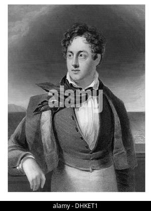 George Gordon Noel  6th Baron  Lord Byron (1788-1824) English Romantic poet of Scottish descent. Stock Photo