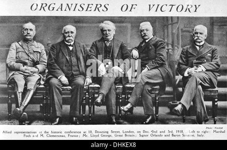 Organisers of Victory. Allied representatives at the historic conference at 10, Downing Street, London, on Dec. 2nd and 3rd 1918