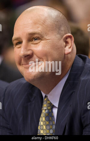 November 11, 2013: San Antonio Spurs assistant coach Jim Boylen looks on during the NBA game between the San Antonio Spurs and the Philadelphia 76ers at the Wells Fargo Center in Philadelphia, Pennsylvania. The Spurs win 109-85. (Christopher Szagola/Cal Sport Media) Stock Photo