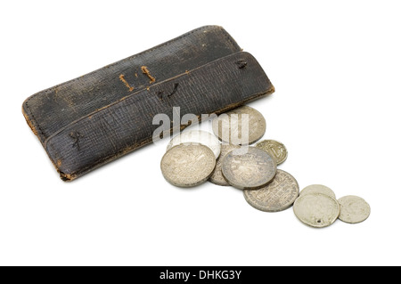 Old coins isolated on white background Stock Photo