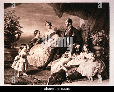 Queen Victoria with Prince Albert and Five of Their Children, 1846 Stock Photo