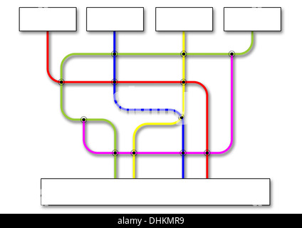 flowchart shows business structure Stock Photo