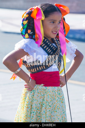 A Participant at the 13th Annual Hispanic International Day Parade in Las Vegas Stock Photo