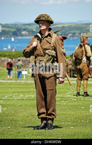 A british soldier at a re-enactment day Stock Photo