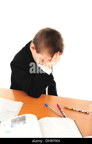 sad schoolboy Stock Photo