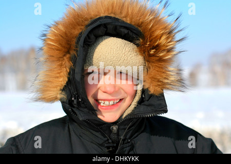 boy in winter Stock Photo