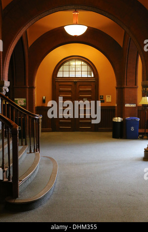 Interior at Austin Hall, Romanesque Revival university building at Harvard Law School, Cambridge, MA, USA. Stock Photo