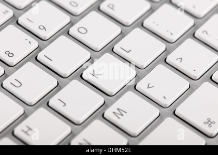 Close-up computer keyboard keys with bokeh effect Stock Photo