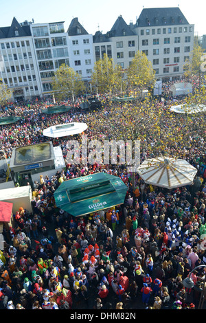 Carnival, which is known as 'Fastelovend' in the local Kölsch dialect, is very important in Cologne. 11:11 a.m. on 11th November Stock Photo