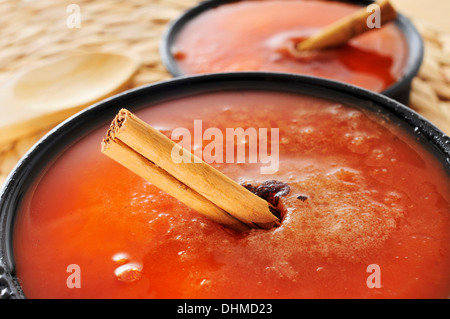 some bowls with crema catalana, typical creme brulee of Catalonia, Spain Stock Photo