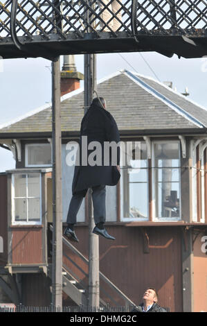 A hanging scene being filmed for the movie 'The Railway Man' Scotland - 02.05.12 Stock Photo