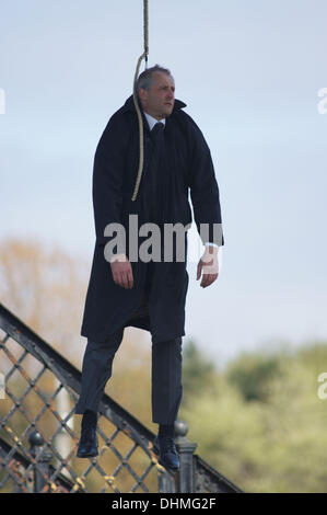 A hanging scene being filmed for the movie 'The Railway Man' Scotland - 02.05.12 Stock Photo