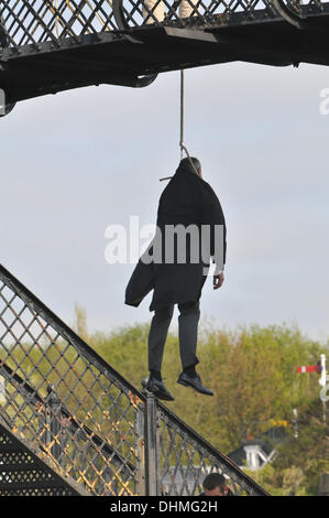 A hanging scene being filmed for the movie 'The Railway Man' Scotland - 02.05.12 Stock Photo