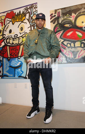 Chris Brown   Chris Brown's Art Show and new toy series launch with Ron English 'Dum English' and Made By Monsters at Corey Helford Gallery in   Culver City, California - 02.05.12 Stock Photo