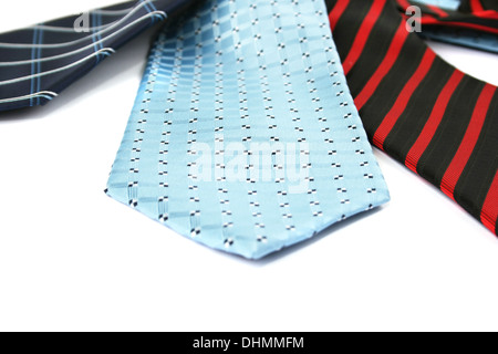 Colorful neckties isolated on white background. Stock Photo