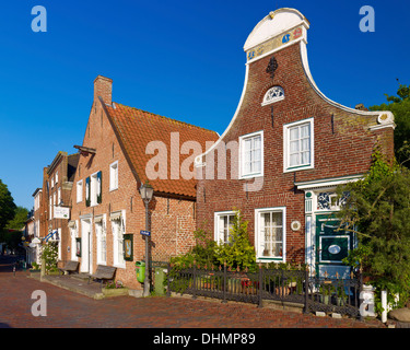 Houses at the port, Greetsiel, East Frisia, Germany Stock Photo