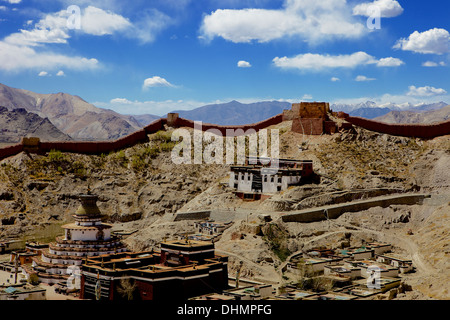 View of the Kumbum chorten (Stupa) & Palcho Monastery, Gyantse, Tibet, China, Asia Stock Photo