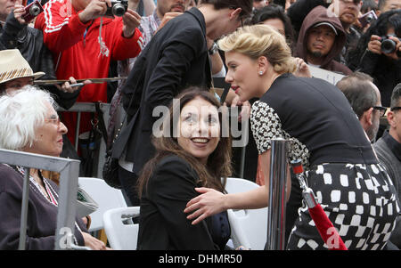 Scarlett Johansson with her mother Melanie Sloan Scarlett Johansson is honored with a star on The Hollywood Walk Of Fame Hollywood, California - 02.05.12 Stock Photo