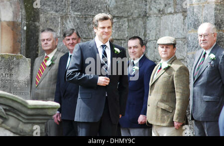 Colin Firth  filming a wedding scene of the new movie 'The Railway Man'  Fife, Scotland - 05.05.12 Stock Photo