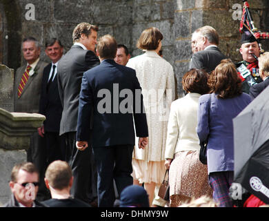 Colin Firth and Nicole Kidman  filming a wedding scene of the new movie 'The Railway Man'  Fife, Scotland - 05.05.12 Stock Photo