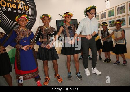 Singer Yoga Lin attends Taipei International Art Exhibition in Taipei, Taiwan on Saturday November 9,2013. Stock Photo