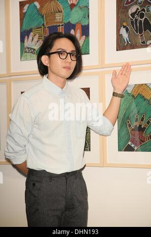 Singer Yoga Lin attends Taipei International Art Exhibition in Taipei, Taiwan on Saturday November 9,2013. Stock Photo