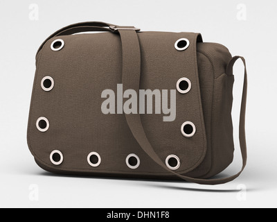 Grey handbag with studs Stock Photo