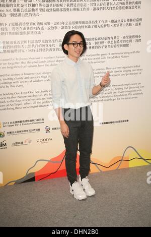 Singer Yoga Lin attends Taipei International Art Exhibition in Taipei, Taiwan on Saturday November 9,2013. Stock Photo