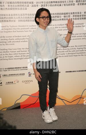 Singer Yoga Lin attends Taipei International Art Exhibition in Taipei, Taiwan on Saturday November 9,2013. Stock Photo