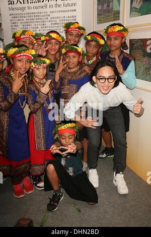 Singer Yoga Lin attends Taipei International Art Exhibition in Taipei, Taiwan on Saturday November 9,2013. Stock Photo