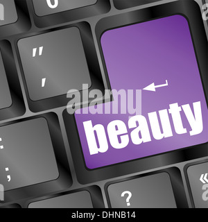 Enter button with beauty word on it Stock Photo