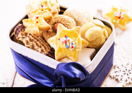 christmas cookies in a box Stock Photo