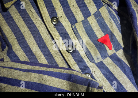 Nazi concentration camp jacket with red triangle indicating wearer was ...