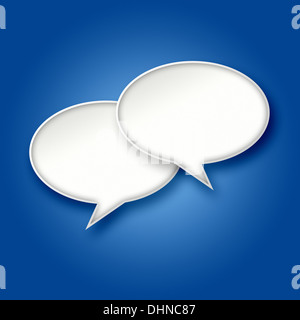 3D blank white chat bubbles on blue gradient background Stock Photo - Alamy