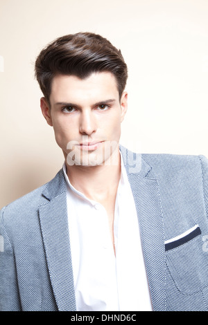 Man in Blazer Looking to Camera Stock Photo