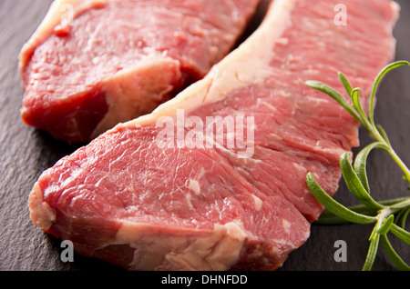 beef steaks as closeup Stock Photo