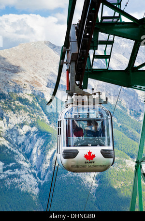 Banff gondola cable car up Sulphur Mountain Banff National Park Alberta Rockies Canada Stock Photo