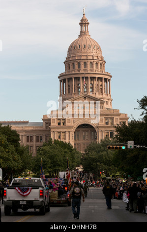 Veteran's Day parade along Congress Avenue in Austin, Texas on November 11th, 2013 Stock Photo
