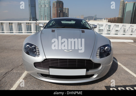 Aston Martin sports car in a parking lot Stock Photo