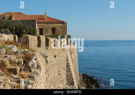 Medieval walled town of Monemvasia, Greece Stock Photo