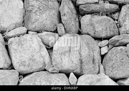 Cyclopean masonry black-white Stock Photo