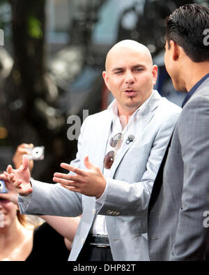 Pitbull Celebrities at The Grove to appear on entertainment news show 'Extra' Los Angeles, California - 11.05.12 Stock Photo