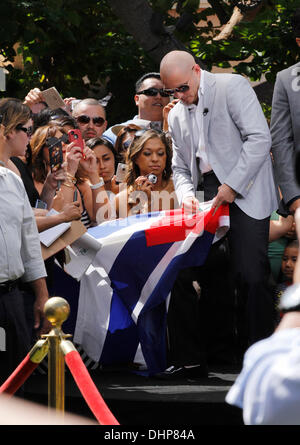 Pitbull Celebrities at The Grove to appear on entertainment news show 'Extra' Los Angeles, California - 11.05.12 Stock Photo