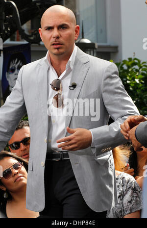 Pitbull Celebrities at The Grove to appear on entertainment news show 'Extra' Los Angeles, California - 11.05.12 Stock Photo