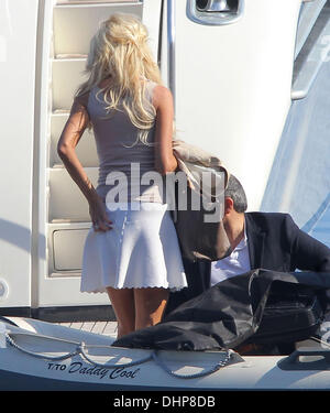 Model Victoria Silvstedt and her boyfriend Maurice Dabbah relax