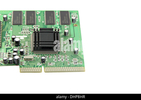 Image processing the Computer equipment circuit board on white background. Stock Photo