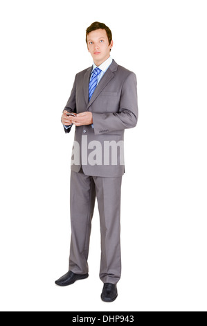 Young businessman with mobile phone Stock Photo