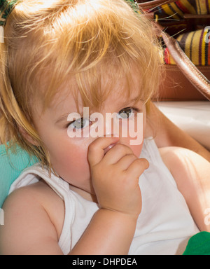 Child deep in thought Stock Photo