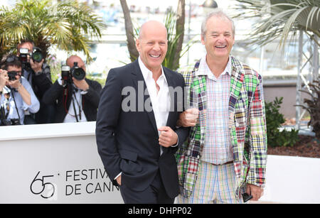 Bruce Willis and Bill Murray 'Moonrise Kingdom' photocall - during the 65th Cannes Film Festival Cannes, France - 16.05.12 Stock Photo